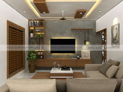 Ceiling, Furniture, Lighting, Living, Table, Storage Designs by Interior Designer QBIC BUILDERS  INTERIOR Anuraj p, Ernakulam | Kolo
