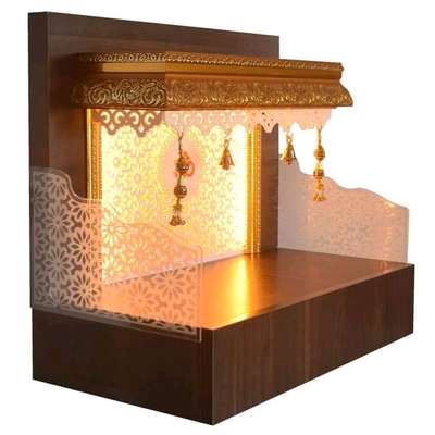 Prayer Room, Lighting, Storage Designs by Contractor Royal Interiors decorator, Delhi | Kolo