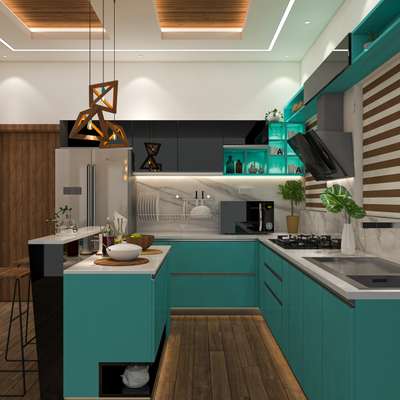 Kitchen, Lighting, Storage Designs by Interior Designer Agnikon  Architectural Designs , Thrissur | Kolo