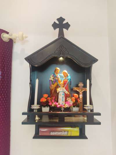 Prayer Room, Storage Designs by Contractor Kannampadathil Constructions, Kottayam | Kolo