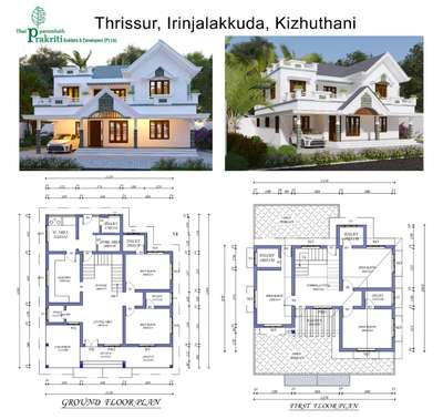 Exterior, Plans Designs by Contractor Prakriti  Builders , Ernakulam | Kolo