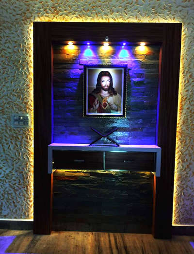 Prayer Room, Lighting, Wall Designs by Civil Engineer Nest Builders, Ernakulam | Kolo