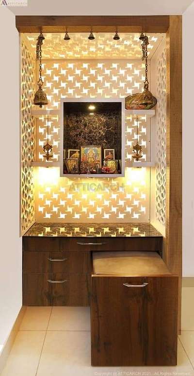 Prayer Room, Storage Designs by Contractor Mohd Aasif, Gurugram | Kolo