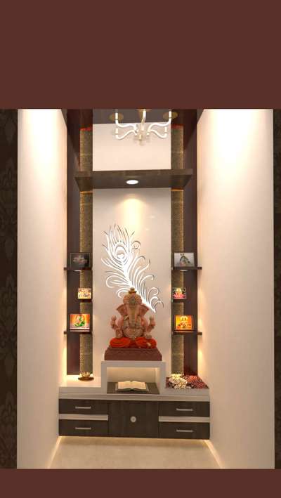 Prayer Room, Storage, Lighting Designs by Carpenter Mr Suthar, Udaipur | Kolo