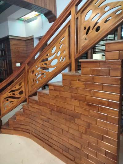 Staircase Designs by Painting Works Manu Mohan, Thiruvananthapuram | Kolo