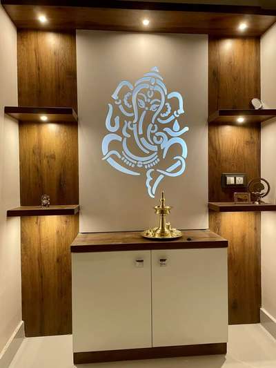 Lighting, Prayer Room, Storage Designs by Contractor Royal Trend, Thrissur | Kolo