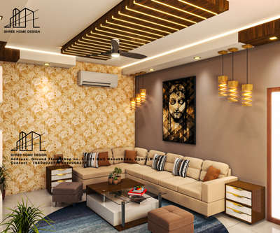 Ceiling, Furniture, Lighting, Living, Table Designs by Architect Shree Home Design Sahu, Ujjain | Kolo
