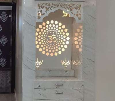 Prayer Room, Storage Designs by Interior Designer home me  interiors , Ghaziabad | Kolo