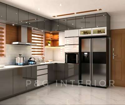 Storage, Kitchen, Lighting Designs by Interior Designer P and G Interiors, Pathanamthitta | Kolo