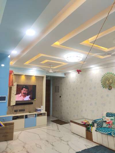 Ceiling, Lighting, Living, Storage Designs by Interior Designer Gorav Interior, Jaipur | Kolo