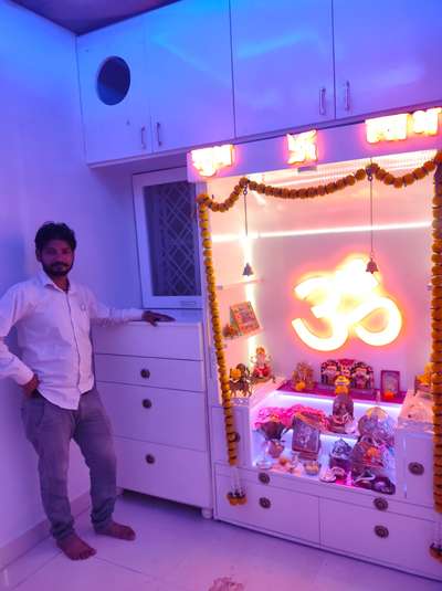 Prayer Room, Storage, Lighting Designs by Contractor Bajarngi giri  giri, Bhopal | Kolo