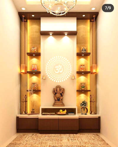 Lighting, Prayer Room, Storage Designs by Architect Pushpil Singhal, Ghaziabad | Kolo