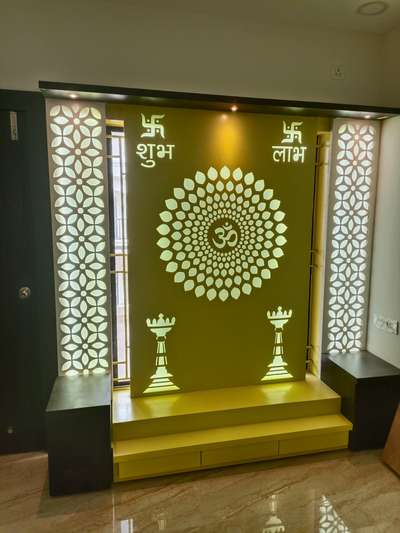 Prayer Room, Lighting, Storage Designs by Carpenter Asif Khan, Bhopal | Kolo