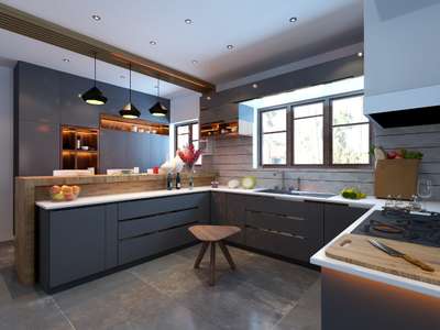 Kitchen, Lighting, Storage Designs by Civil Engineer Homeliness  builders  interiors, Malappuram | Kolo