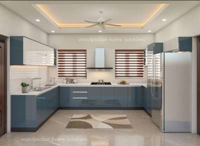 Ceiling, Kitchen, Lighting, Storage Designs by Interior Designer MARSHAL AK, Thrissur | Kolo