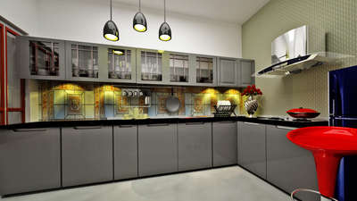 Kitchen, Lighting, Storage Designs by Interior Designer നിരഞ്ജൻ ജോൺ, Thiruvananthapuram | Kolo