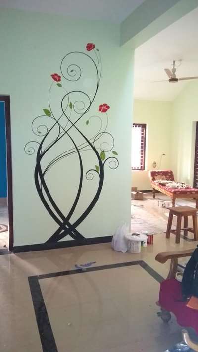 Wall, Flooring Designs by Painting Works Sarath Vs, Pathanamthitta | Kolo