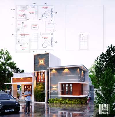 Exterior, Lighting, Plans Designs by Civil Engineer sareena siraj, Kollam | Kolo