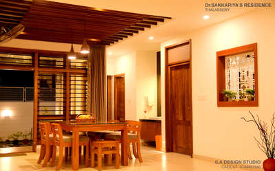 Dining, Furniture, Table, Ceiling, Lighting Designs by Architect iLA  Design Studio, Kozhikode | Kolo