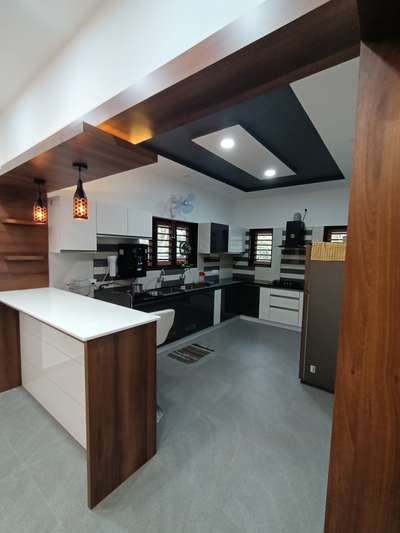 Ceiling, Kitchen, Lighting, Storage Designs by Carpenter Sherine Joseph, Ernakulam | Kolo