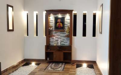 Prayer Room, Lighting, Storage Designs by Contractor Shaijudreamhome Designs, Kollam | Kolo