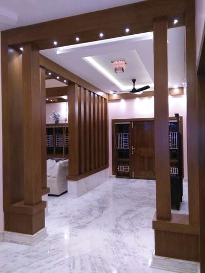 Ceiling, Lighting, Flooring, Door, Wall Designs by Carpenter Sreejil R, Kannur | Kolo