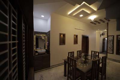 Ceiling, Dining, Furniture, Table Designs by Civil Engineer Mk builders   Interiors, Kannur | Kolo