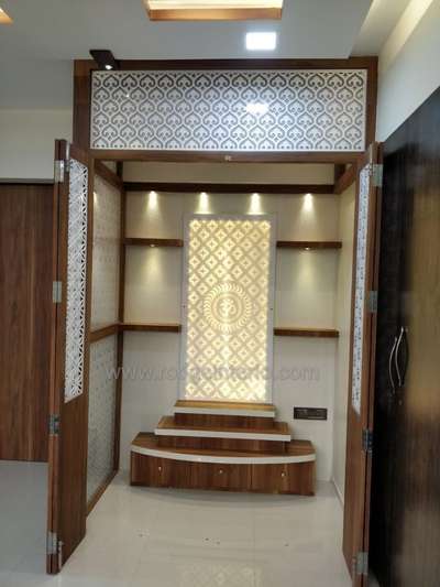 Prayer Room, Storage Designs by Carpenter Basharat Rao, Noida | Kolo