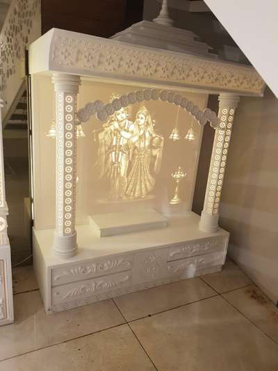 Prayer Room, Lighting, Storage Designs by Contractor Sonu Saifi, Ghaziabad | Kolo