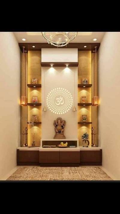 Lighting, Prayer Room, Storage Designs by Carpenter Lalchand Sarma, Alwar | Kolo