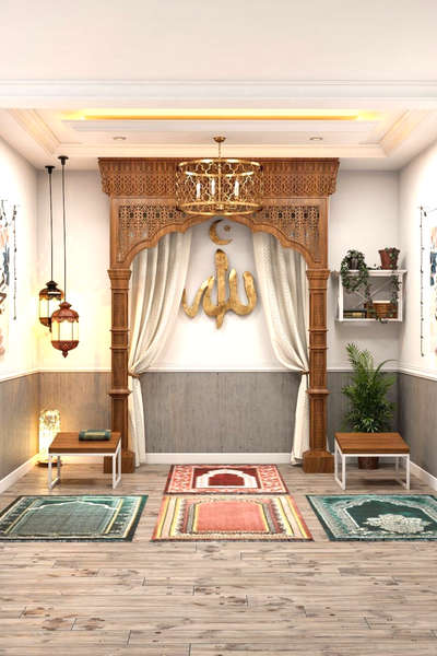 Furniture, Lighting, Prayer Room, Storage, Home Decor Designs by Contractor Er Akash Khokhar, Ghaziabad | Kolo