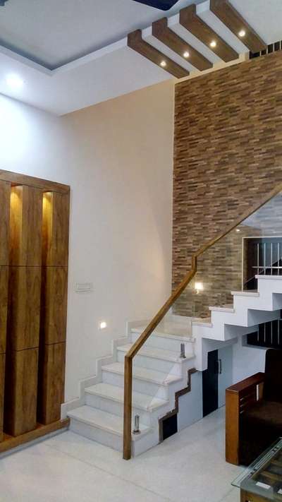 Staircase, Lighting Designs by Contractor Budget Handrailing, Kozhikode | Kolo