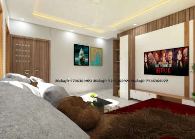Bedroom, Furniture, Ceiling, Lighting, Storage, Wall Designs by Interior Designer Muhajir kp, Kannur | Kolo