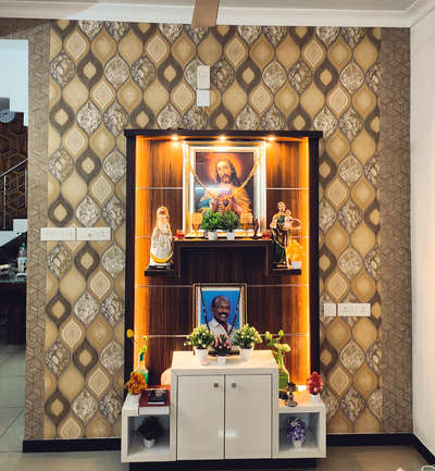 Lighting, Prayer Room, Storage Designs by Building Supplies Christy Kuriakose, Ernakulam | Kolo