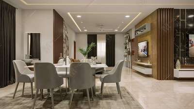 Ceiling, Dining, Furniture, Lighting, Table Designs by Contractor Coluar Decoretar Sharma Painter Indore, Indore | Kolo