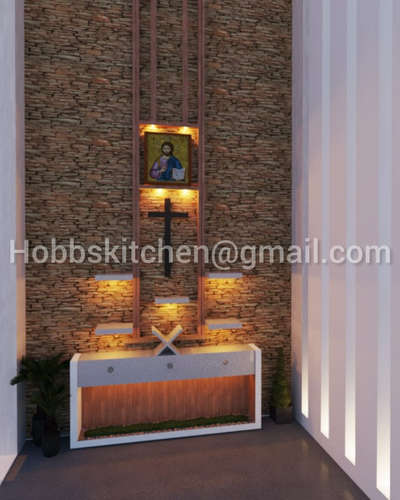 Prayer Room, Lighting, Storage Designs by Interior Designer Roshin Kp, Kannur | Kolo