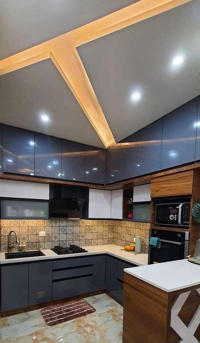 Ceiling, Lighting, Kitchen, Storage Designs by Interior Designer MD Raza, Gautam Buddh Nagar | Kolo