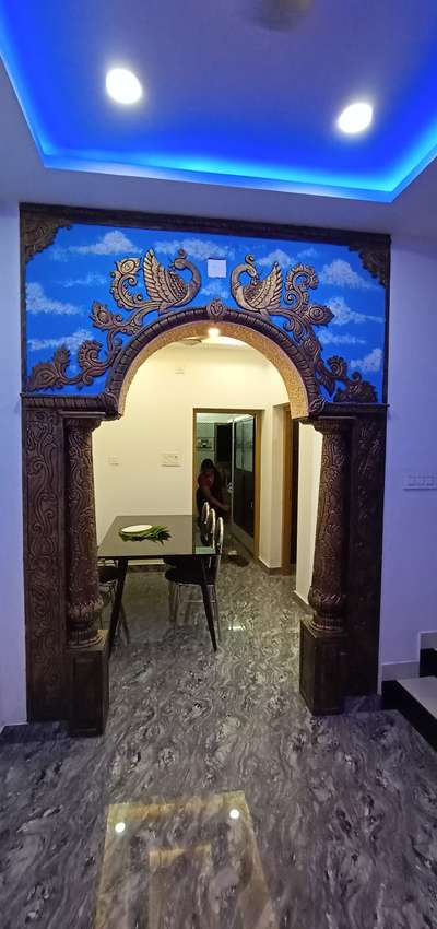 Dining, Furniture, Table, Wall, Lighting Designs by Interior Designer Manikandan manikandan vathmeekam, Thrissur | Kolo