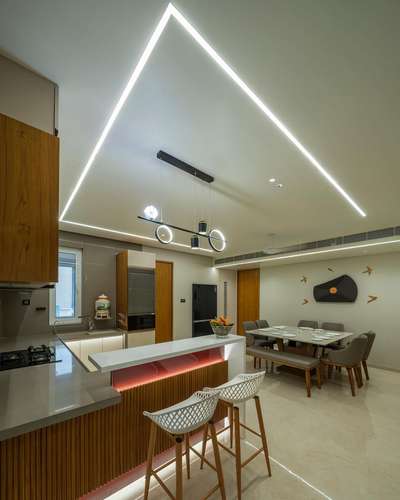 Ceiling, Kitchen, Lighting, Storage Designs by Interior Designer shajahan shan, Thrissur | Kolo
