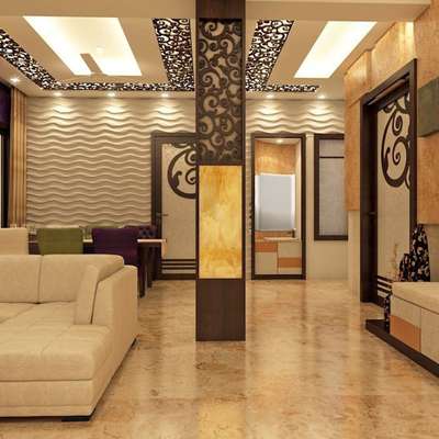 Ceiling, Living, Lighting, Furniture, Wall Designs by Contractor Vimal Khandelwal, Jaipur | Kolo