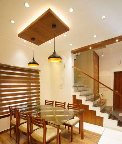 Ceiling, Dining, Furniture, Lighting, Table Designs by Contractor Aldenaire  Interiors, Kozhikode | Kolo