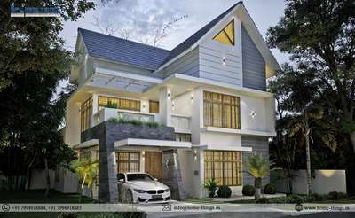 Exterior, Lighting Designs by Contractor Homthings DesignersDevelopers , Thrissur | Kolo
