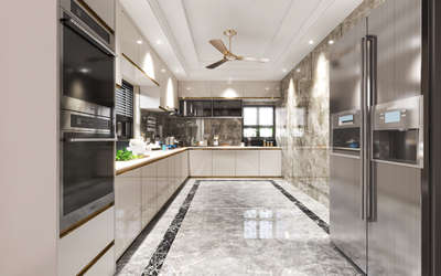 Kitchen, Lighting, Storage, Ceiling, Flooring Designs by 3D & CAD Gaurav Nagarwal, Jaipur | Kolo