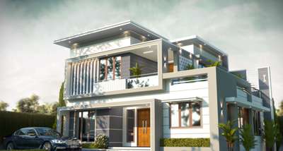Exterior, Lighting Designs by Civil Engineer LUXUZ  BUILDERS , Thiruvananthapuram | Kolo