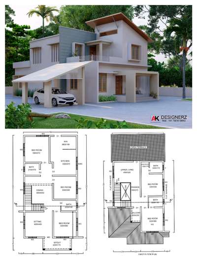 Exterior, Plans Designs by 3D & CAD k designz тЪб A, Malappuram | Kolo