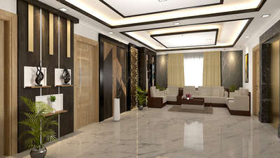 Ceiling, Flooring, Lighting Designs by Interior Designer Riyas Abdul, Thrissur | Kolo