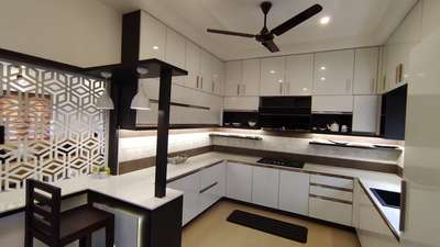 Kitchen, Storage, Lighting Designs by Interior Designer Vishnu Thamarakshan, Kollam | Kolo