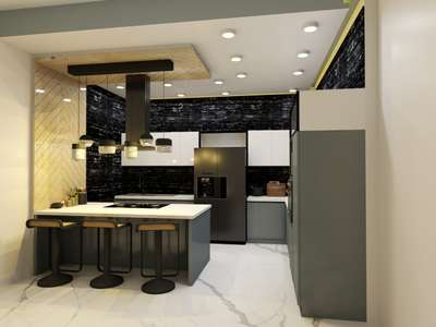 Ceiling, Kitchen, Lighting, Storage Designs by Interior Designer Taukeer Ahmad, Ghaziabad | Kolo