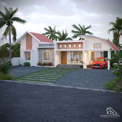 Exterior Designs by Civil Engineer KP Builders  and developers, Malappuram | Kolo