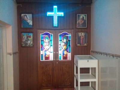 Prayer Room, Storage, Lighting Designs by Interior Designer Manoj B Thomas, Kollam | Kolo